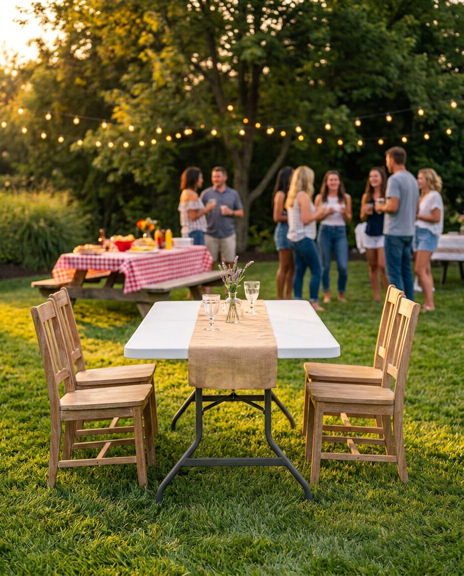6ft Folding Table Rental — Seats Up to 8
