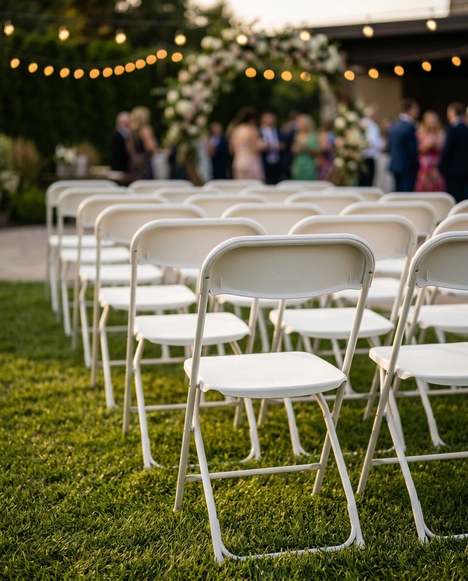 Standard White Folding Chair Rental