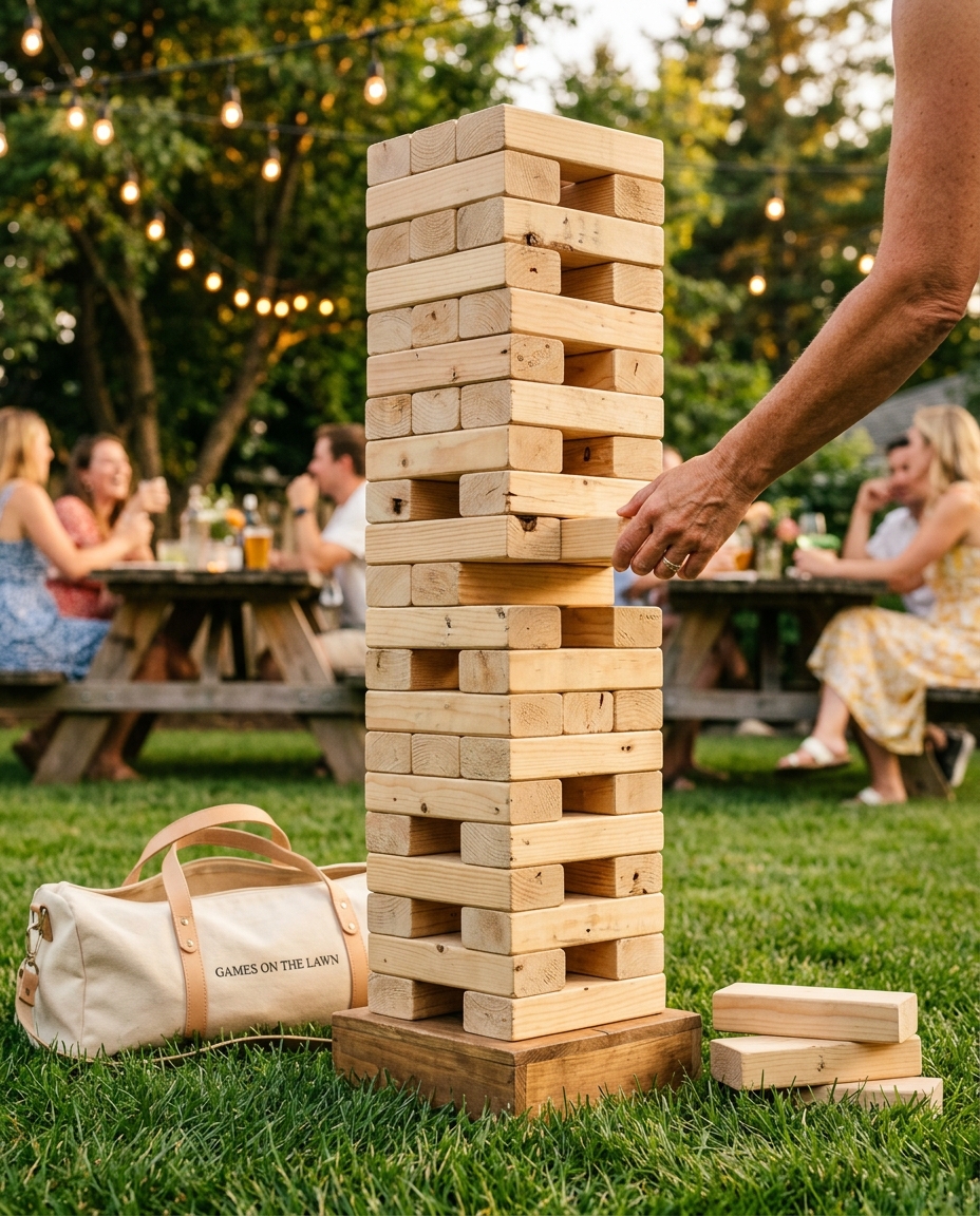 Giant Jenga Tower Rental — Stacks Up to 5 Feet