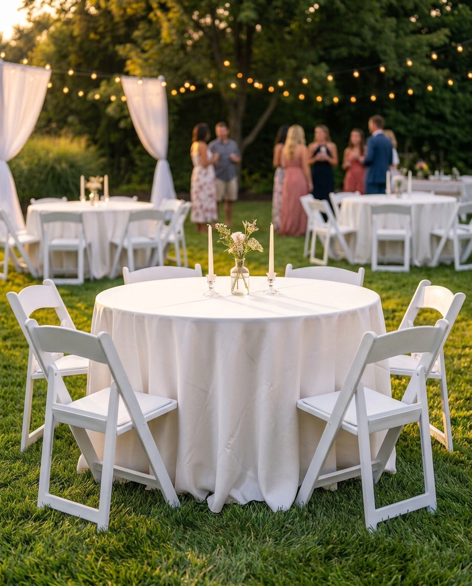 5ft Round Table Rental — Seats Up to 8